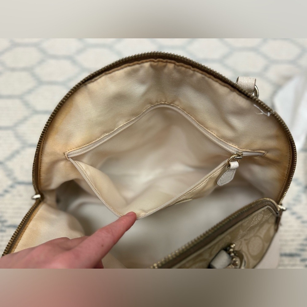COACH Y2K Everyday Signature Monogram Coated Canvas Peyton Cora Dome Satchel Bag - Picture 16 of 16